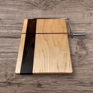 Handcrafted Cheese Slicer Board Maple and Wenge Custom Handmade Kitchen Gift
